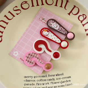 kt问号叹号发夹趣味卡通创意刘海可爱鸭嘴夹子2025新款发卡头饰女