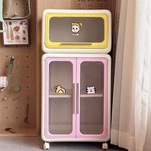 多巴胺收纳柜移动小推车卡通防尘多功能置物架书本玩具杂物整理柜