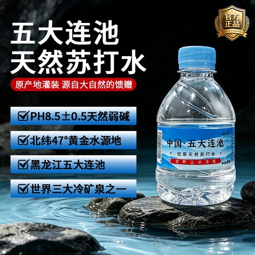 天然苏打水五大连池矿泉水小瓶装整箱冷泉苏打水碱性孕妇儿童老人