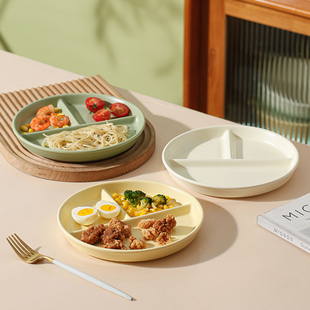 陶瓷分格餐盘211减脂餐盘家用一人食早餐盘减肥饭盒定量分隔盘子