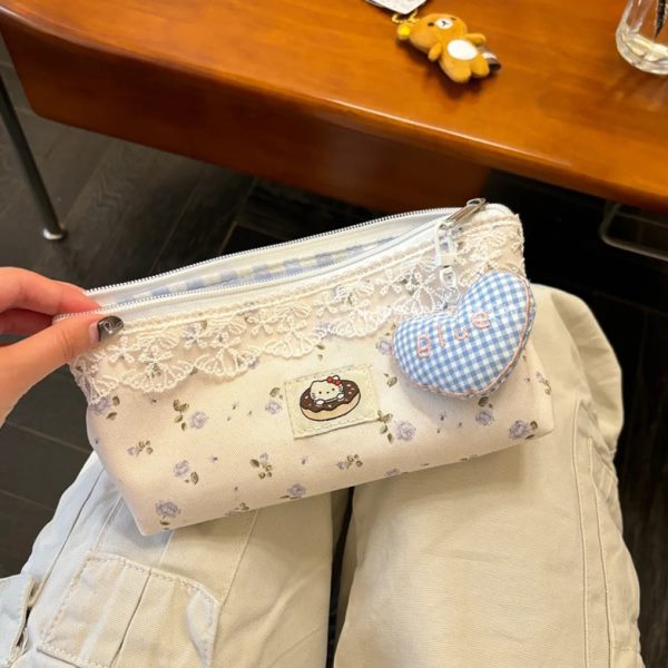 少女心kitty学生颜值文具盒女碎花高铅笔袋大容量简约ins新款可爱