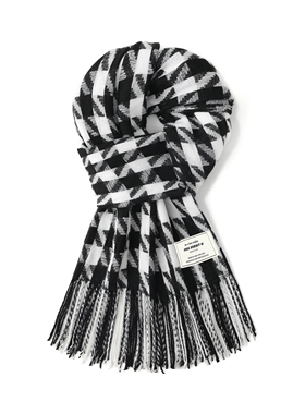 FREERABBITⅡ时尚千鸟格格子披肩围脖秋冬高级仿羊绒软糯保暖围巾