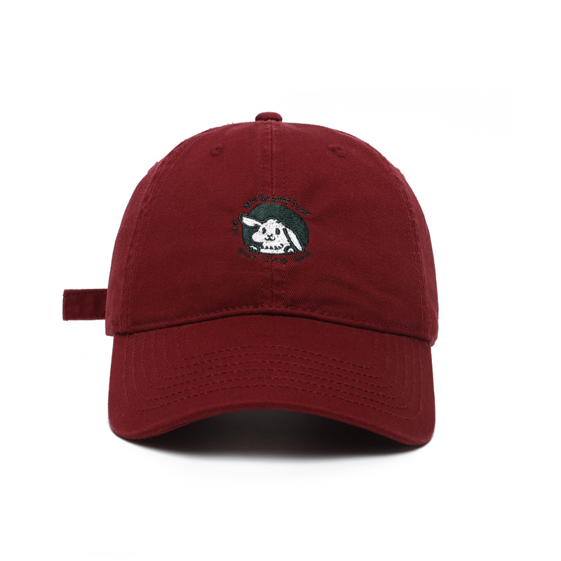 freerabbit II可爱兔子刺绣软顶大头围帽子鸭舌帽男女同款情侣款