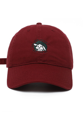 freerabbit II可爱兔子刺绣软顶大头围帽子鸭舌帽男女同款情侣款