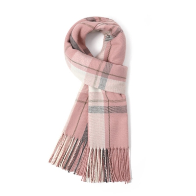 freerabbit II格子仿羊绒流苏保暖 绒线围巾 男女同款情侣款