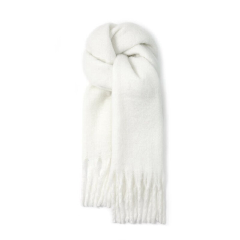 FREE RABBITⅡ 秋冬加厚保暖网红软糯纯色马海毛围巾绒线围巾