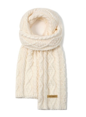 freerabbit II圣诞树铃铛麻花毛线围巾秋冬保暖绒线围巾男女同款