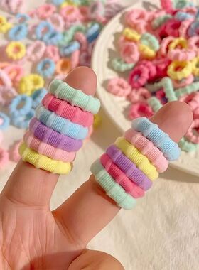 女宝宝小孩头绳不伤发竹节发圈彩色毛巾圈扎马尾耐用高弹力发饰