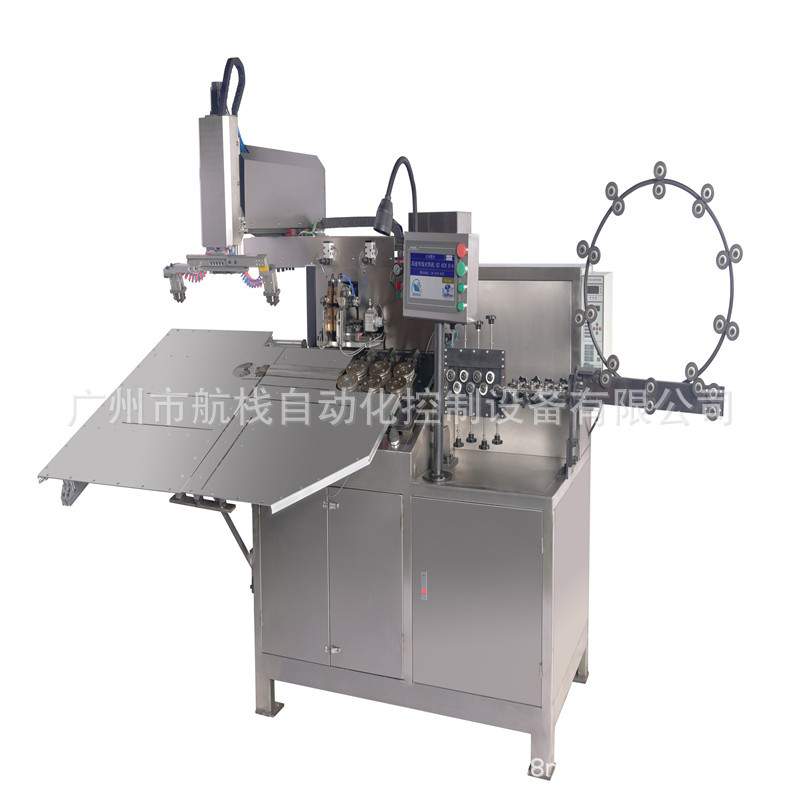 广州航栈牌3-6mm厨房碗碟架线材成型碰焊设备 2D弯框焊接一体机