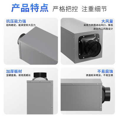 新风系统消音箱消音管中央新风机消音消声器管道消音降噪静压箱