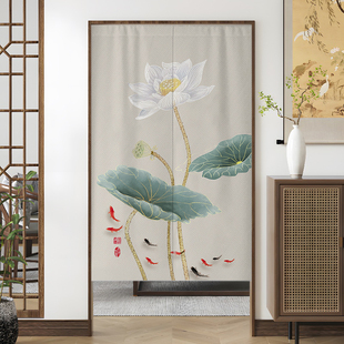 中式厕所门对门化解入户玄关风水门帘遮挡隔断帘卧室卫生间免打孔
