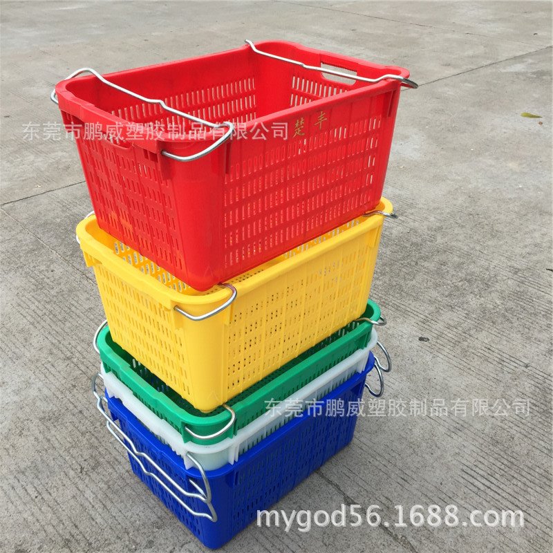 加厚塑料水果箩 加厚塑料周转箩 蔬菜运输快递篮子 大号胶萝