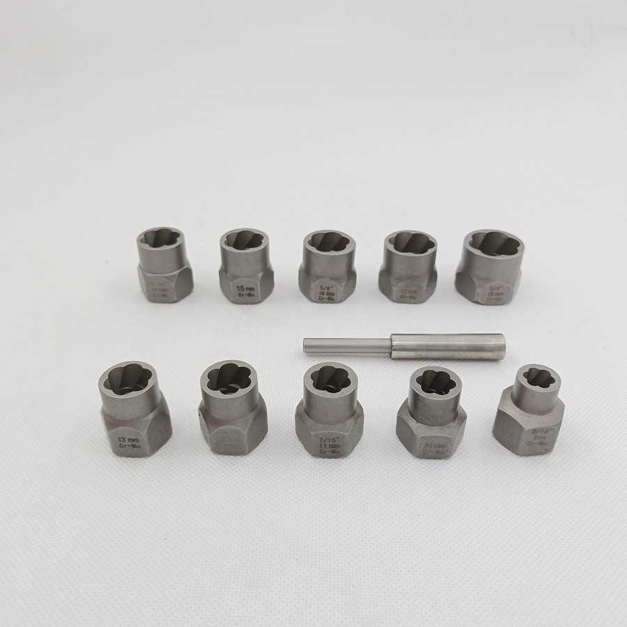 11件套螺母取出器    1/2四方孔取出器