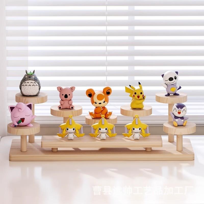 实木桌面置物架办公书桌多层收纳美工区化妆品小摆件展示整理花架