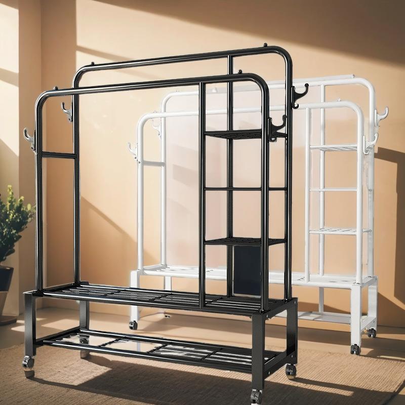 晾衣架落地家用学生宿舍折叠卧室内晒挂架子阳台置物简易凉衣服杆