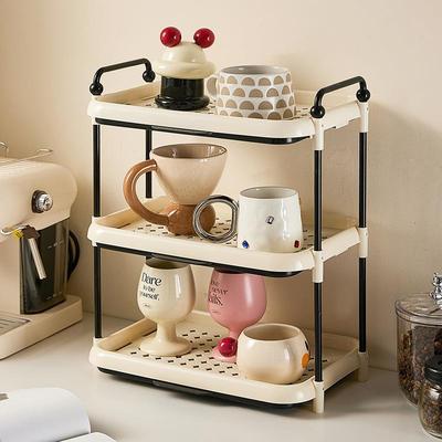 杯子收纳置物架沥水双层家用桌面水吧台水杯架托盘咖啡杯茶杯架子
