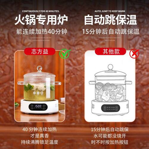 清水打边炉玻璃锅耐高温透明专用刷锅家用小号1人2人桌面小火锅