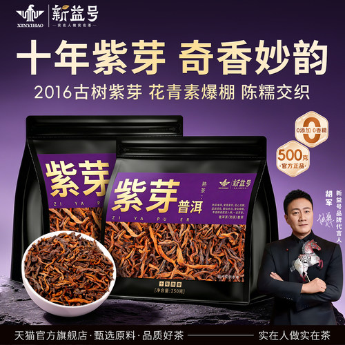 新益号十年陈景迈山古树紫芽熟茶