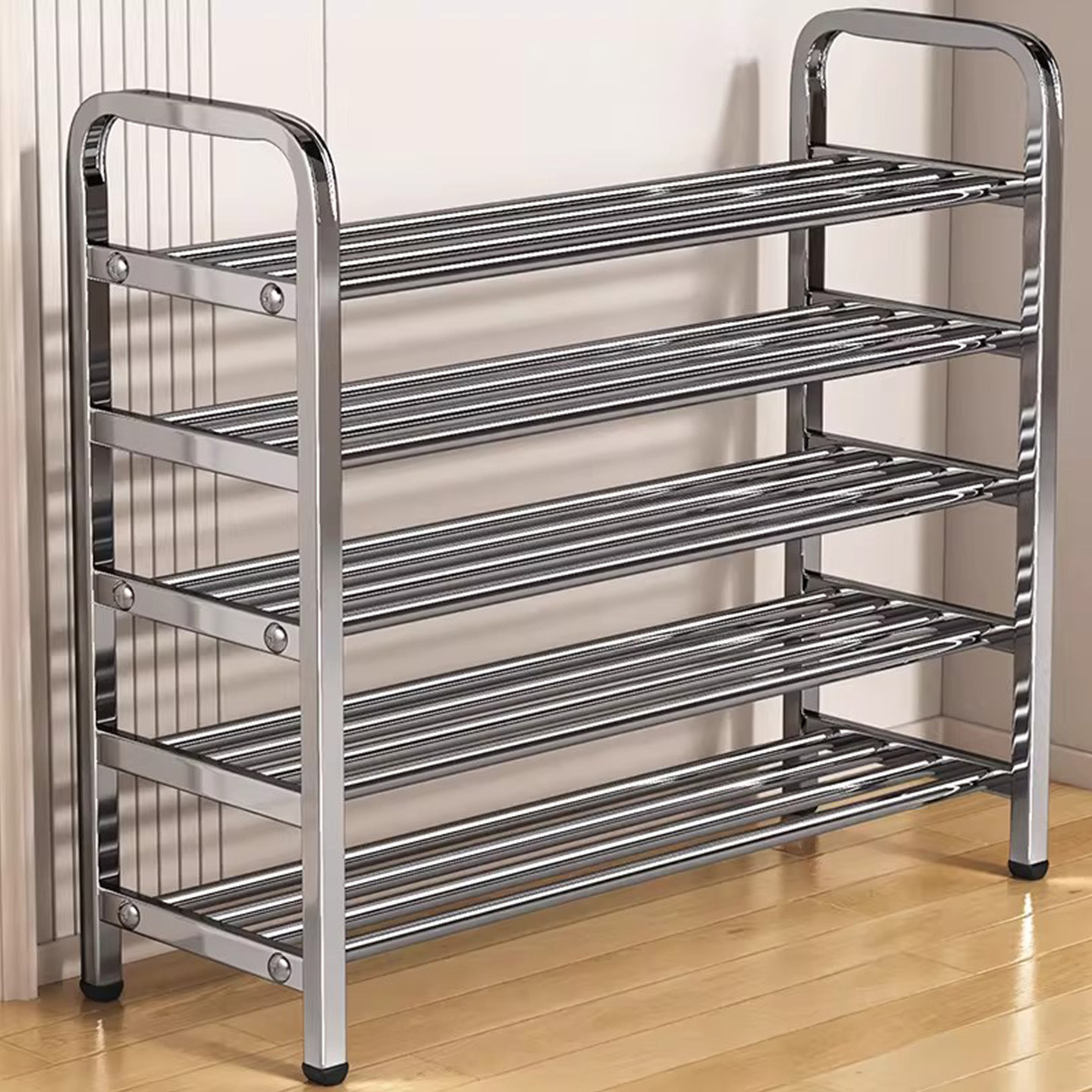 不锈钢鞋架家用出租屋门口简易收纳鞋柜窄小型宿舍多层鞋子收纳架