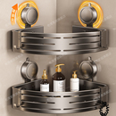 吸盘浴室置物架卫生间三角篮免打孔壁挂墙上洗手间厕所转角收纳架