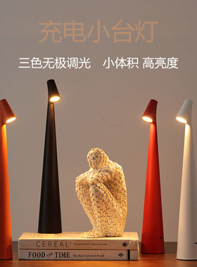 现代美学设计师充电小台灯阅读书房桌面卧室床头灯装饰氛围礼品