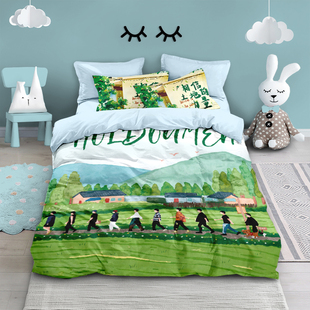 明星十个勤天周边四件套全棉床单被套纯棉学生宿舍三件套单双床笠