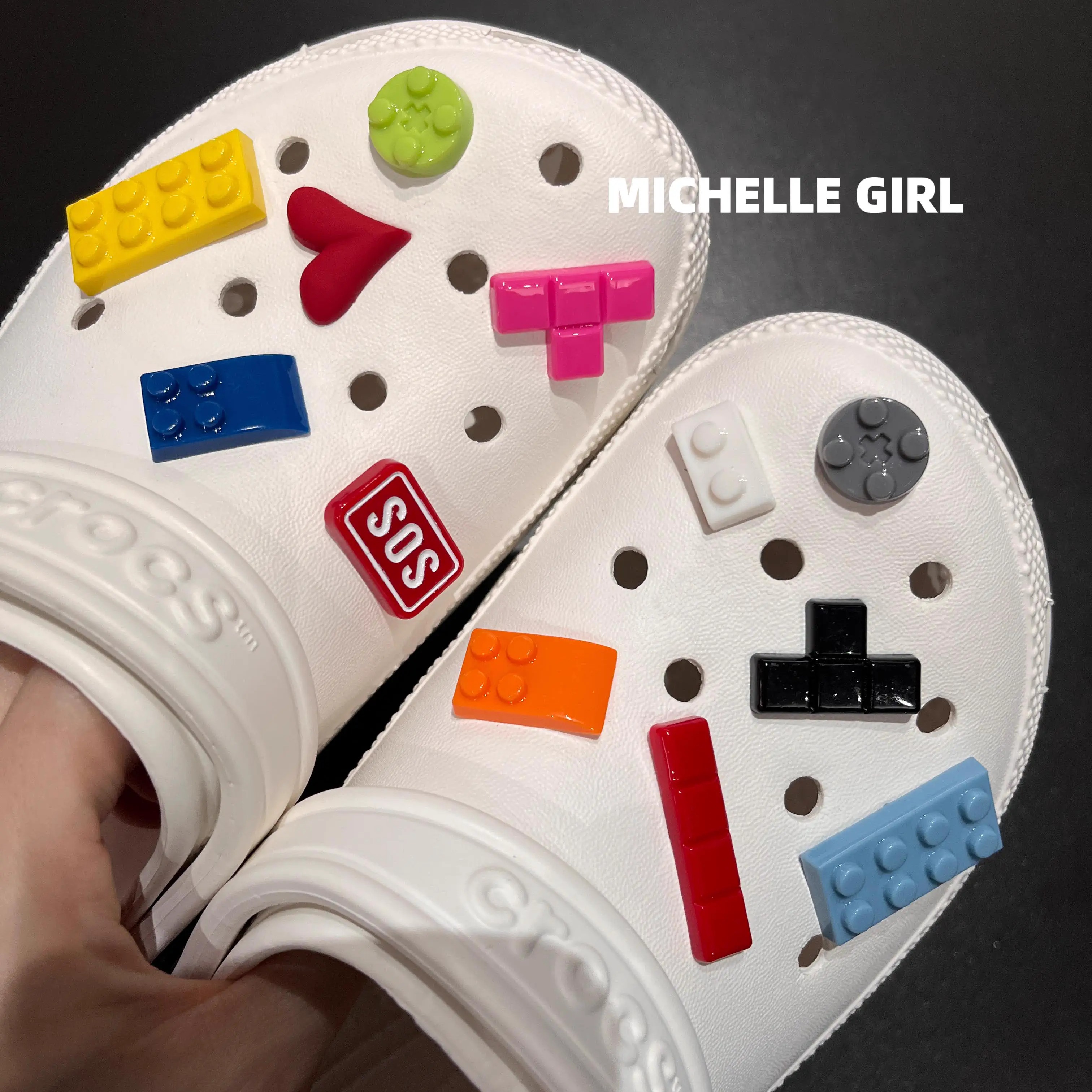 MichelleGirl原创彩色积木鞋扣