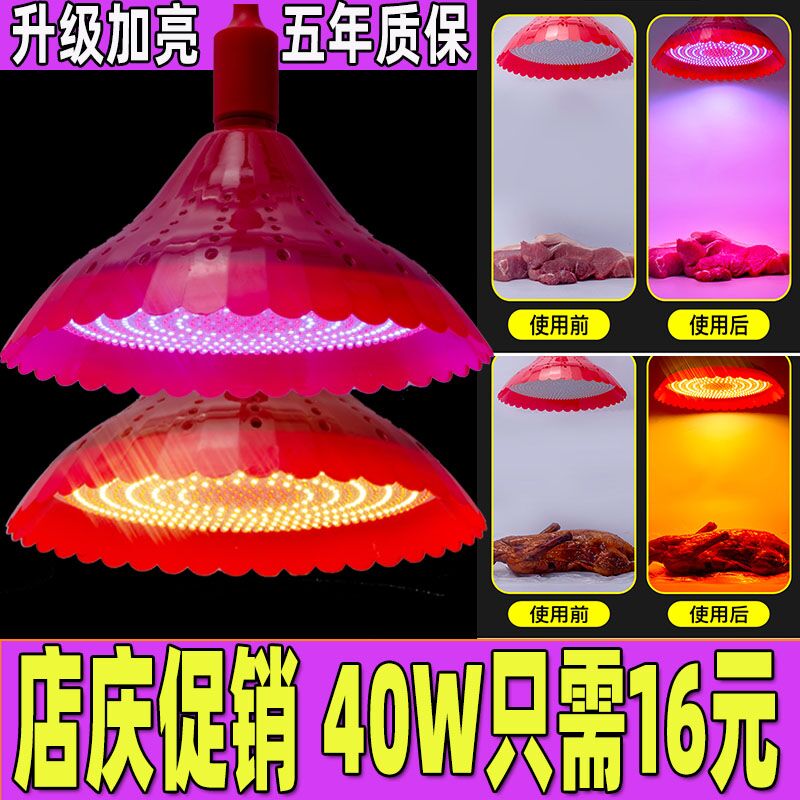 led生鲜猪肉灯红色熟食卤菜卤肉店专用灯冷鲜肉海鲜蔬菜水果吊灯
