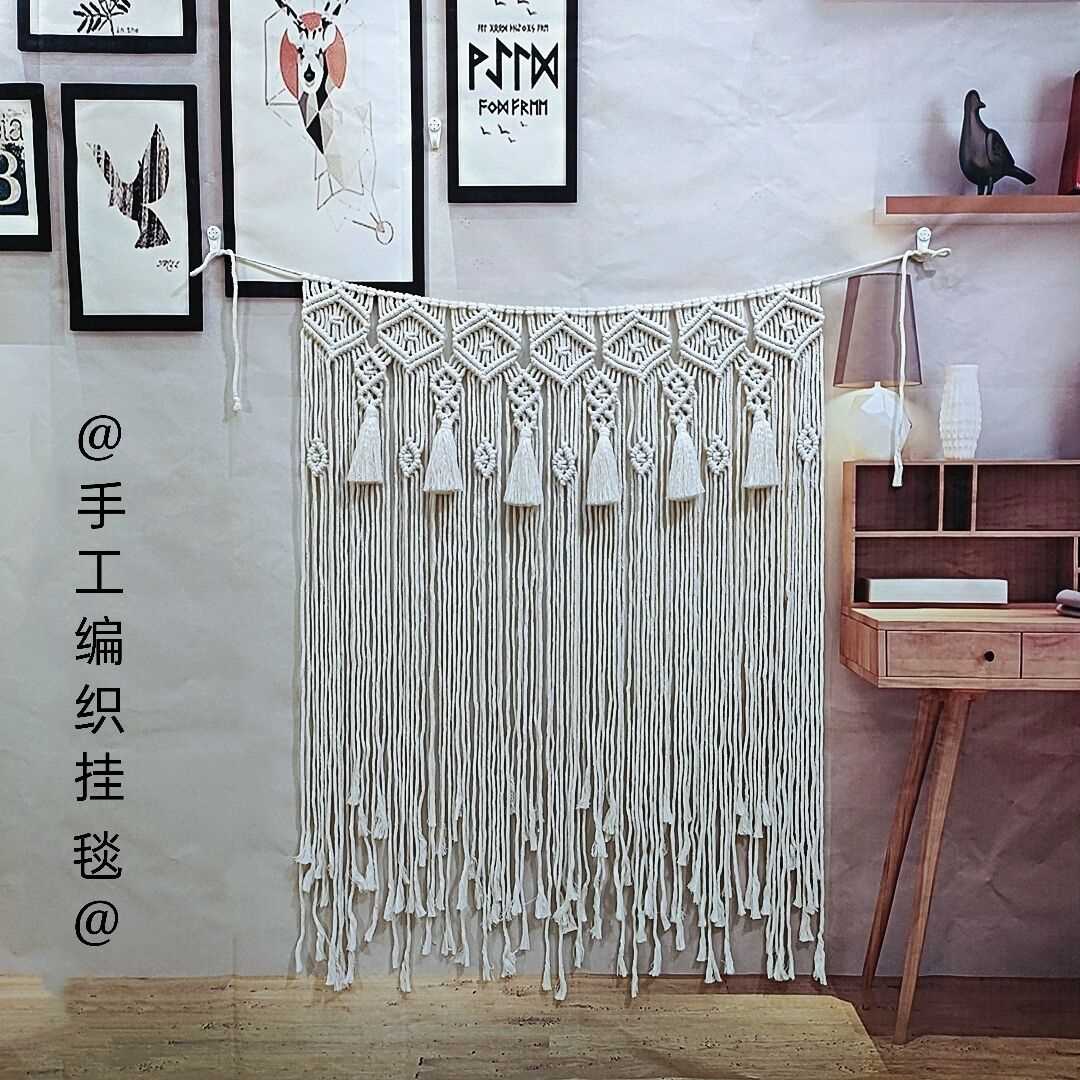 波西米亚手工编织挂毯流苏壁挂房间背景帘子装饰家居墙面壁饰挂件