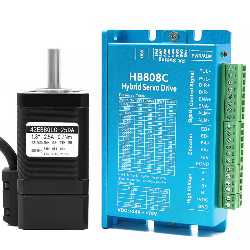 42闭环步进电机套i装0.45Nm/0.56Nm/0.7Nm高速混合伺服驱动器HBS5