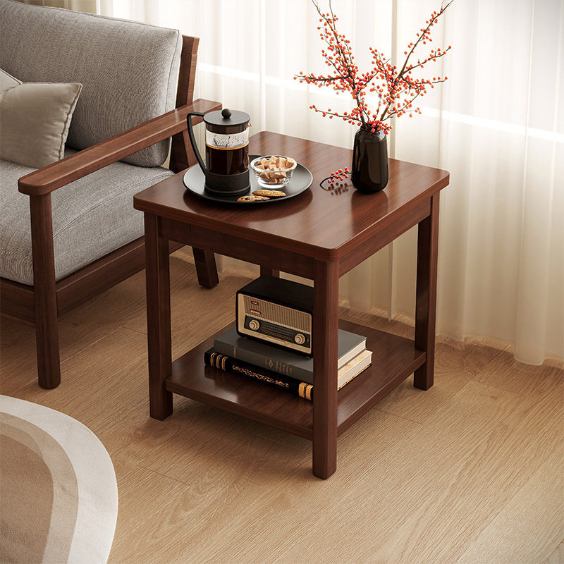 实木沙发边几边桌客厅家用简约小桌子茶桌简易阳台正方形小型方桌