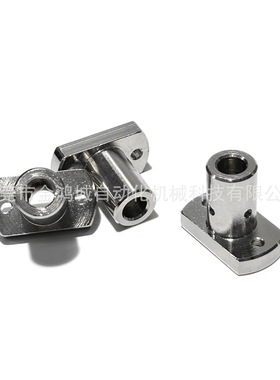 MFSS不锈钢防锈支柱底座用对边法兰通孔型光轴固定支架MFSTF镀镍