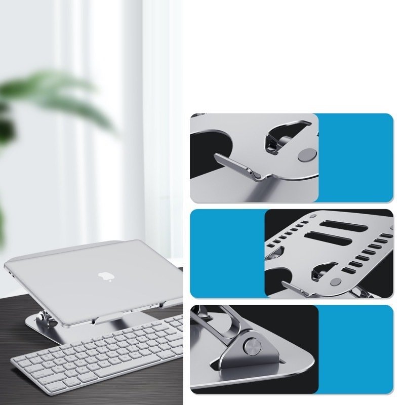 铝合金金属黑色现货笔记本电脑折叠便携升降增高桌面支架