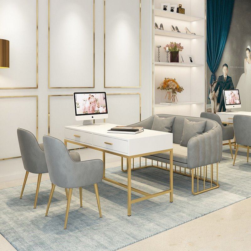 北欧商务接待沙发影楼婚纱店休息区沙发售楼部工作室洽谈双人沙发