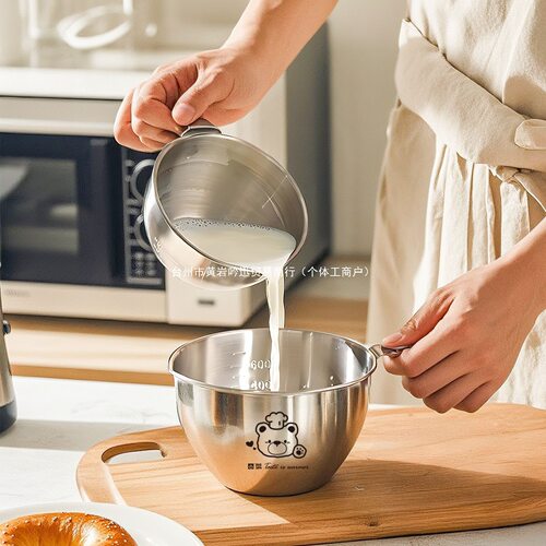 304-不锈钢打蛋碗厨房烘焙打鸡蛋专用碗带把手带刻度调料碗料理碗