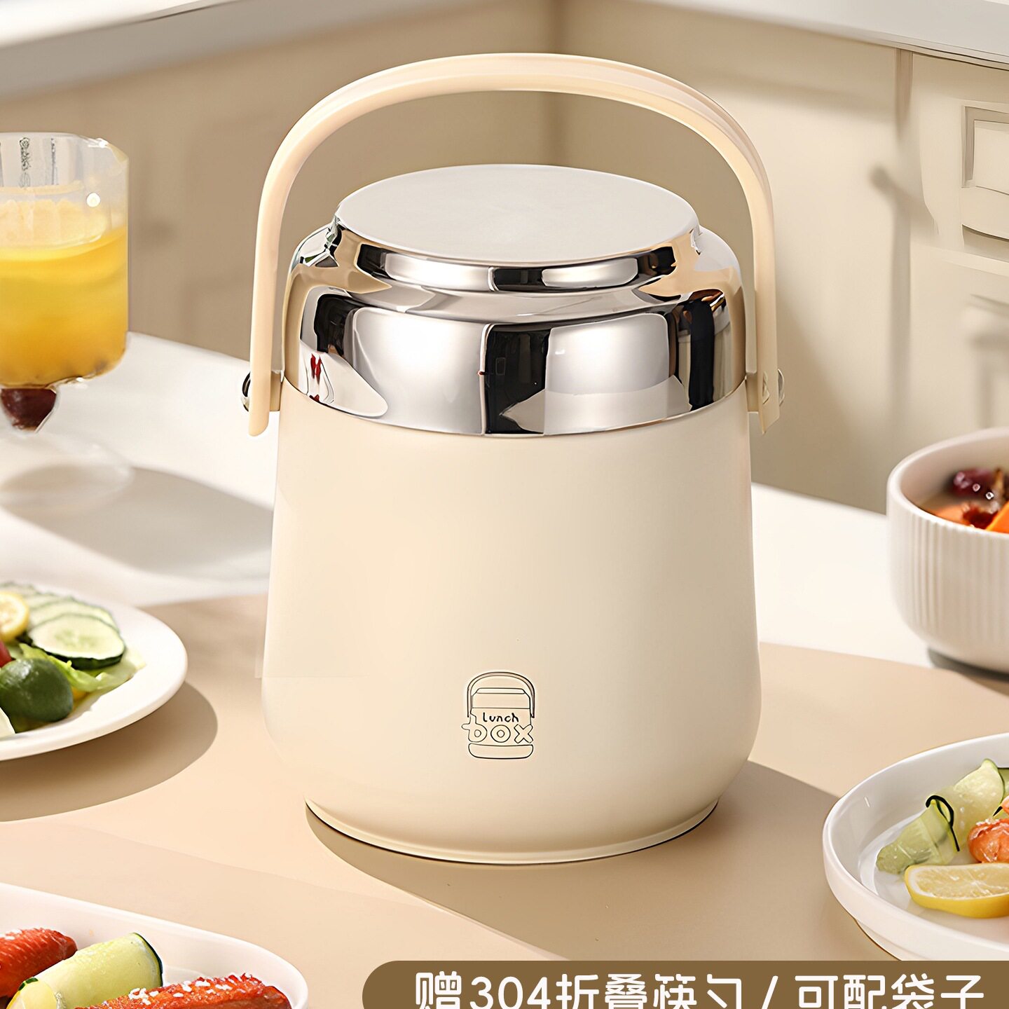 双层保温饭盒24小时超长提桶上班族带饭桶2025新款不锈钢装汤壶碗