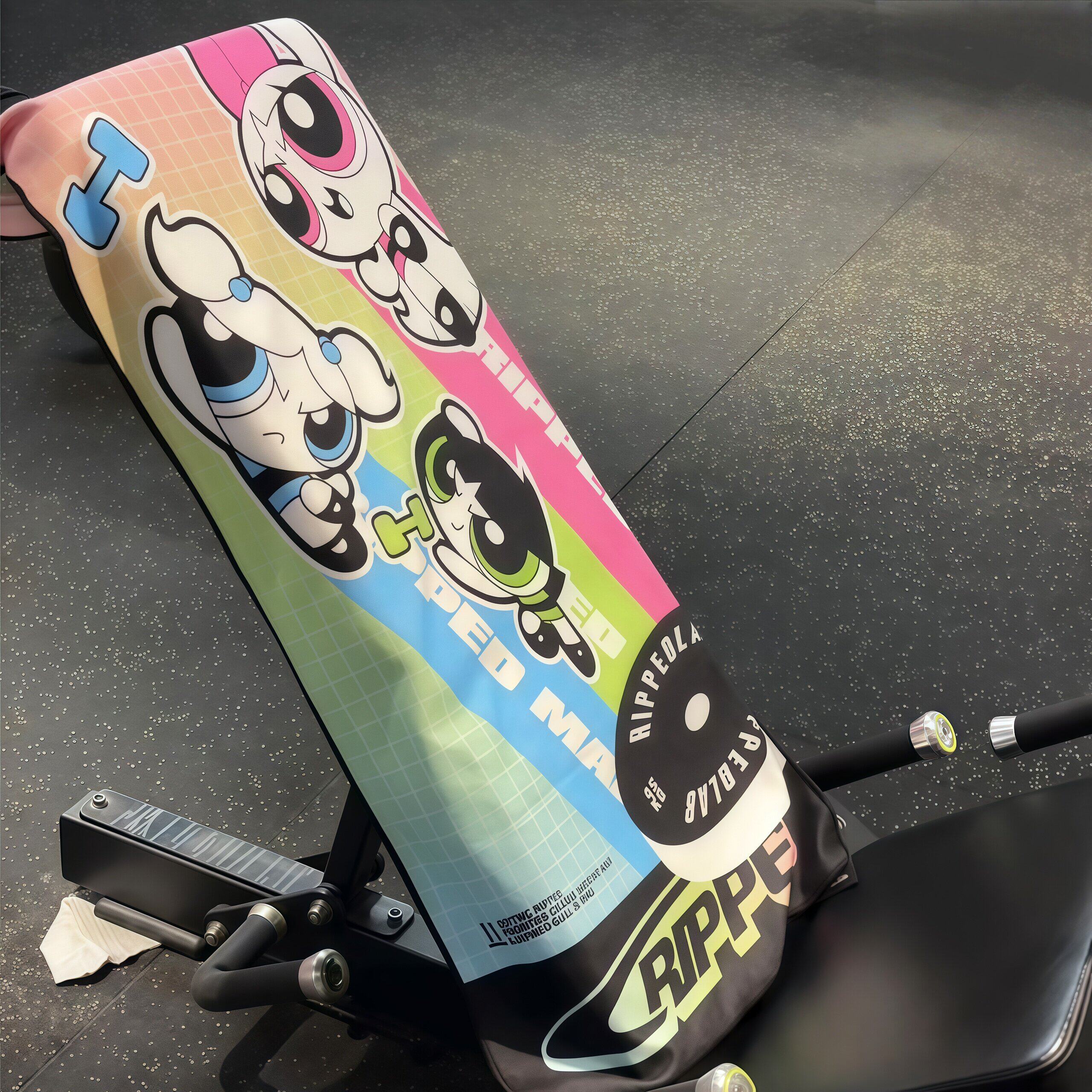 飞天小女警健身吸汗毛巾双面可用隔脏撸铁垫巾超细纤维跑步沙滩巾
