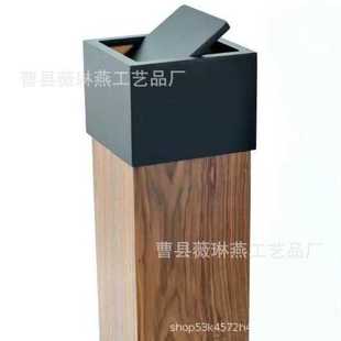 北欧风木质垃圾桶大号家用创意客厅中式 新品 加高民宿酒店商用纸篓