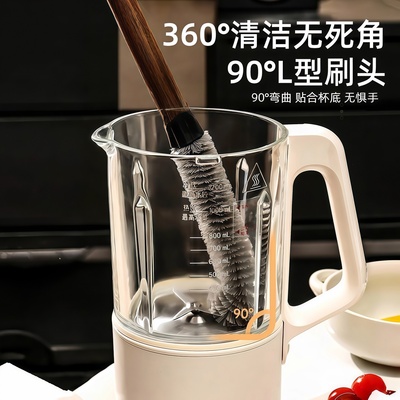 胡桃木纹长柄一刷两用杯瓶刷