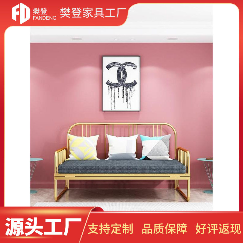 简约多功能沙发椅欧式沙发坐卧两用床铁艺折叠沙发小户型沙发床