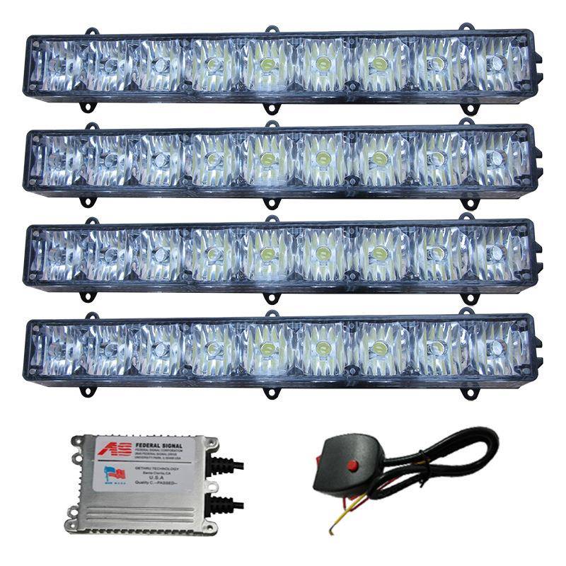 ：汽车中网爆闪灯远光超亮led开道警示灯频闪日行灯9D-T4