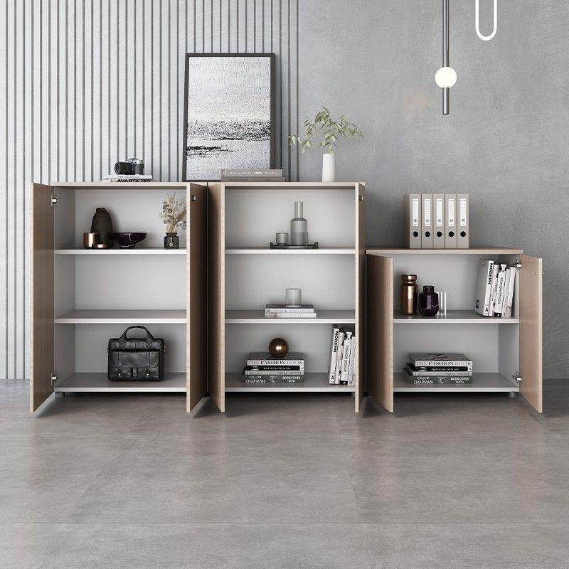 办公室木质办公文件柜带密码锁储物矮柜档案柜打印机小柜办公家具