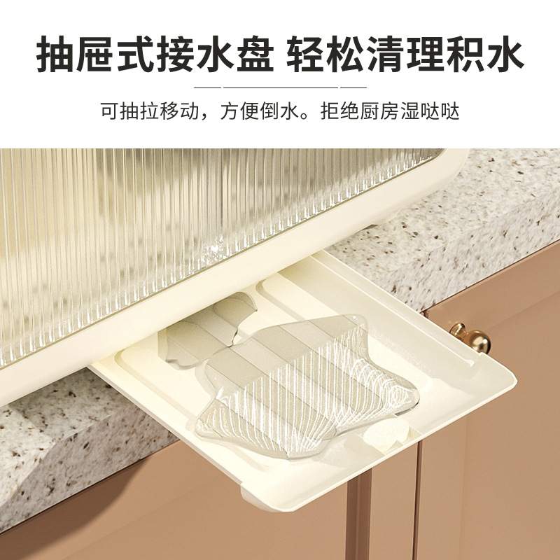 家用厨房碗碟餐具收纳架沥水碗盘碗筷双层收纳柜家用碗碟柜箱