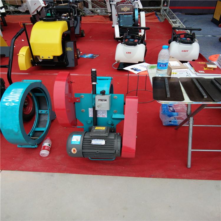 手推式切桩机卡箍式分体切桩设备图片上下可调动水泥管切割机