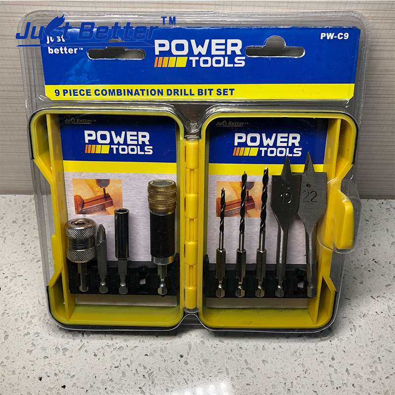 9件套混合钻头批头木工系列组套1/4六角柄  质量保证