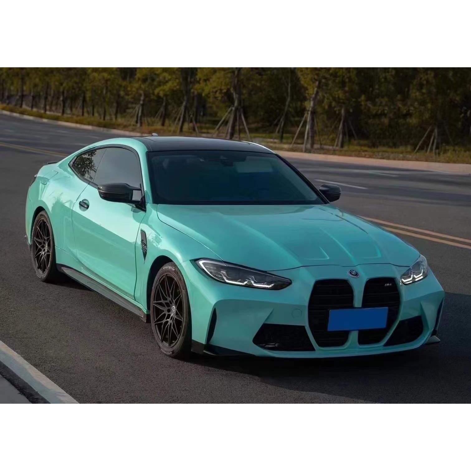 适用宝马新4系G22 G23改装1比1宽体M4大包围机盖叶子板排汽管中网