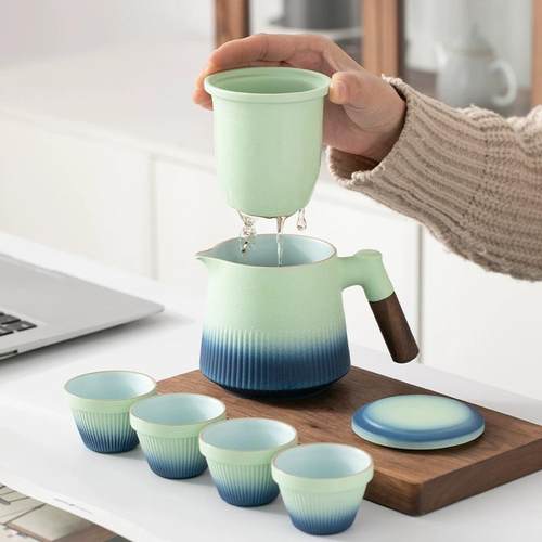 便携式旅行茶具小套装户外随身功夫泡茶壶茶杯简易露营出差快客杯