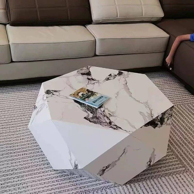 意式极简岩板个性创意高级感简约家用客厅设计师钻石菱形茶几轻奢