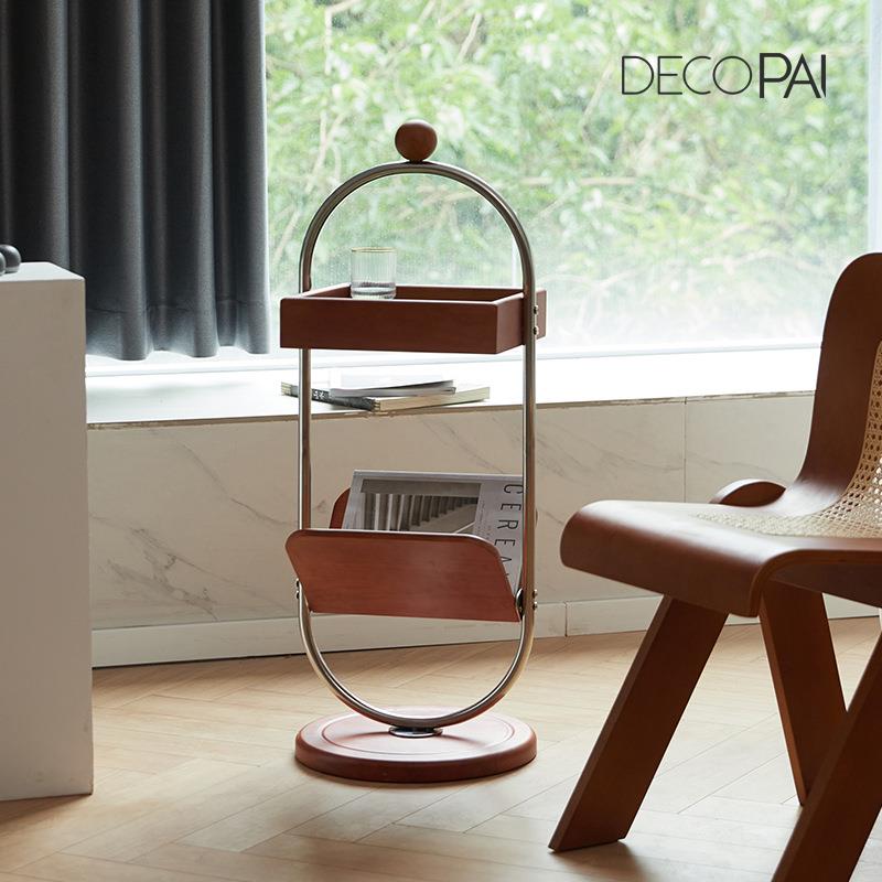 复古实木边几创意怀旧双层置物小桌子小户型阳台休闲洽谈茶几