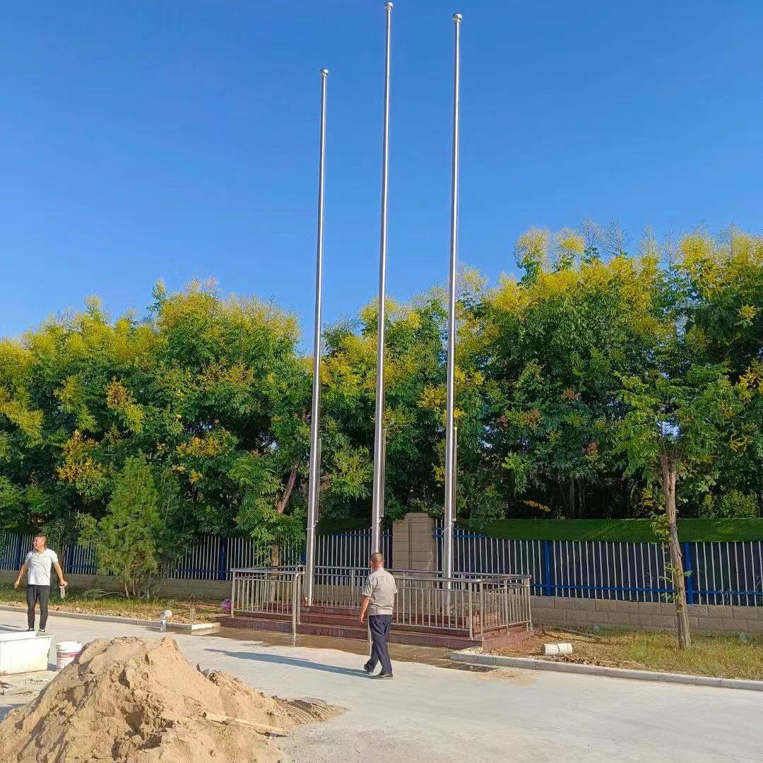 户外304锥形一体不锈钢旗杆15米手动学校国旗杆结实耐用耐生锈